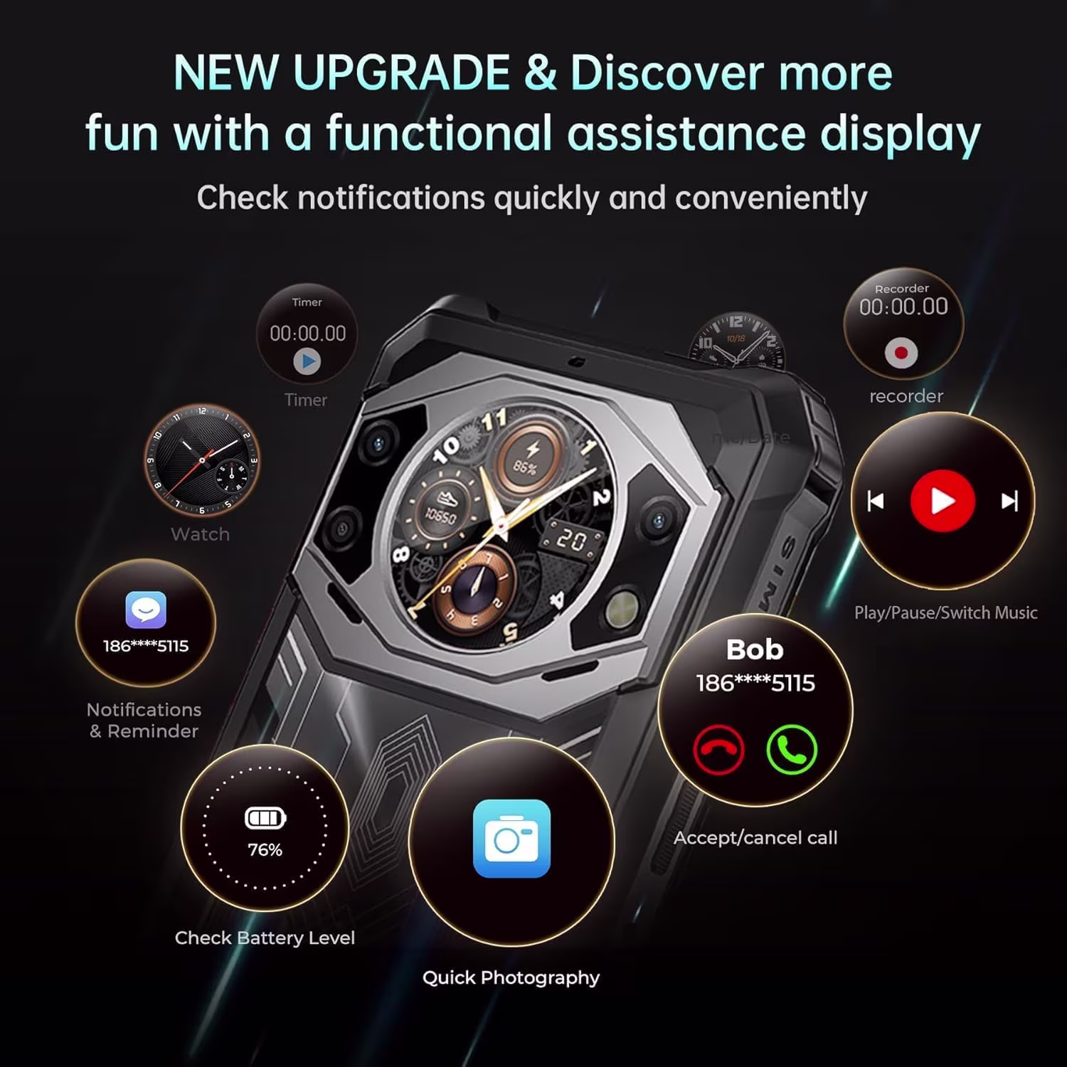 FOSSiBOT F101 Pro — Smartphone Rugged Android 13, 10600mAh, IP68/IP69K, Dual SIM 4G - immagine 2