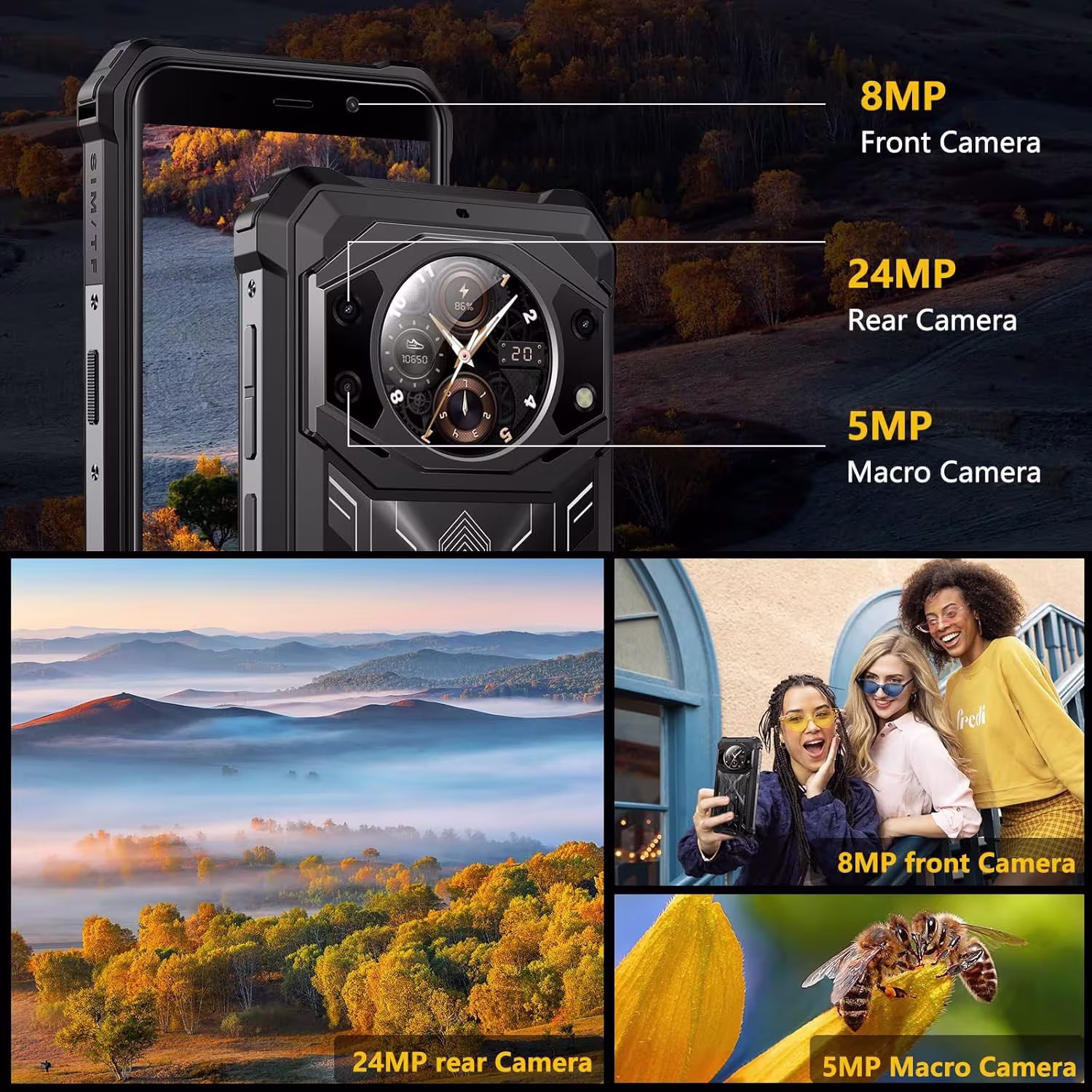 FOSSiBOT F101 Pro — Smartphone Rugged Android 13, 10600mAh, IP68/IP69K, Dual SIM 4G - immagine 4