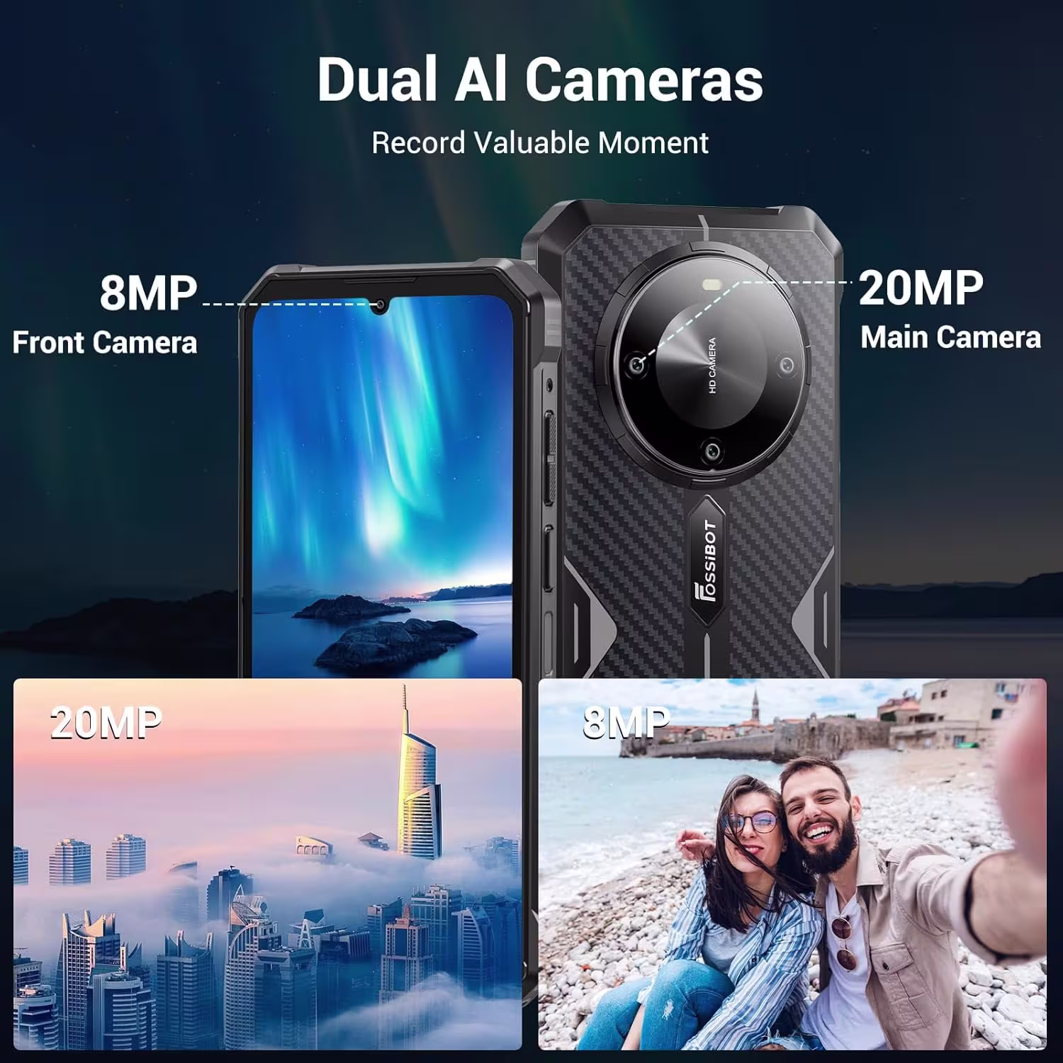 FOSSiBOT F105 Rugged — Android 14, 10300mAh, IP68/IP69K, Dual SIM 4G - immagine 6