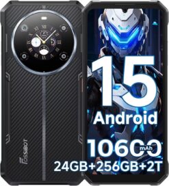 FOSSiBOT F109S — Telefono Rugged Android 15 (2025) con Doppio Schermo, 24GB RAM, 256GB, Batteria 10600 mAh, IP68/IP69K