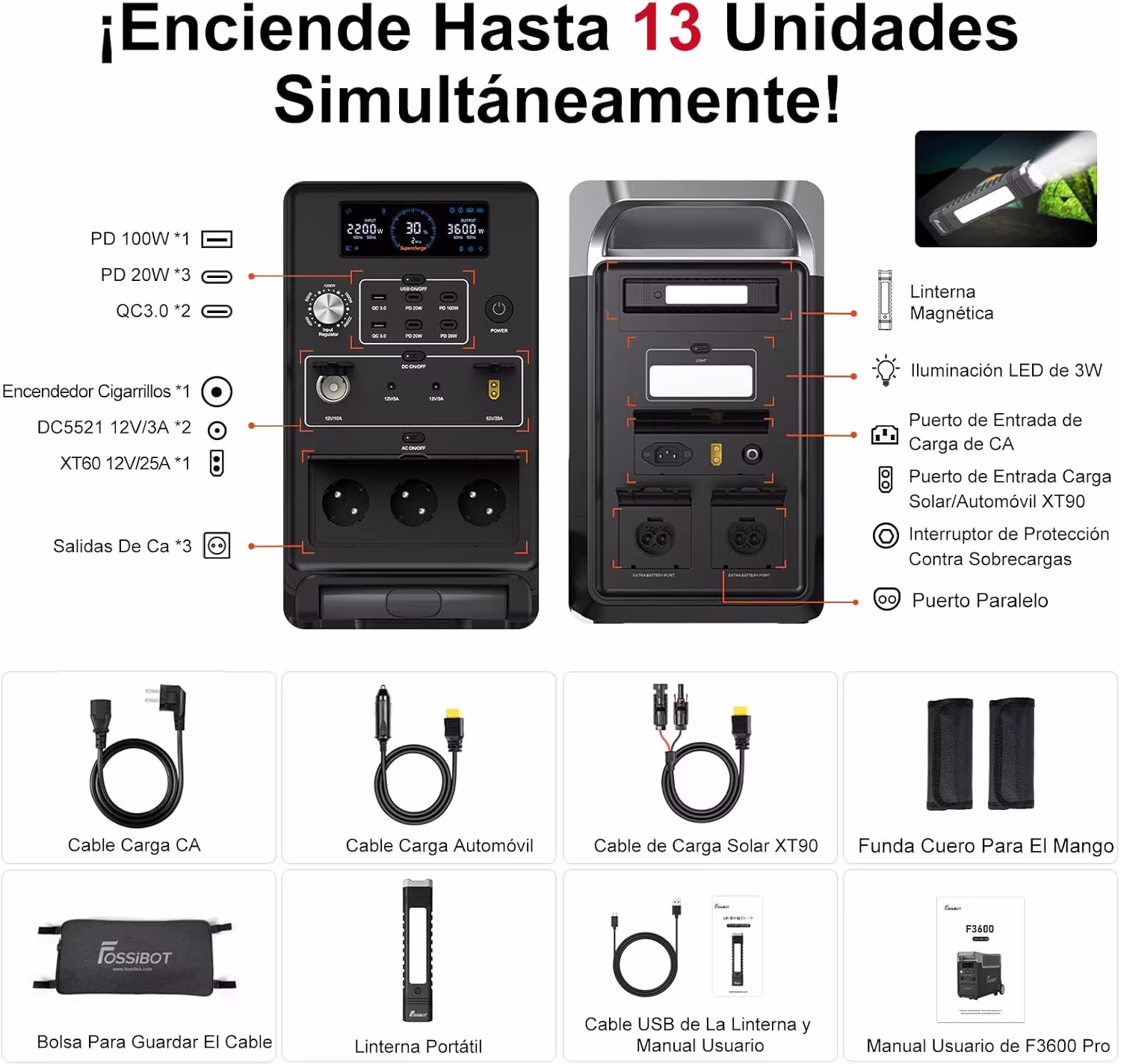 FOSSiBOT F3600 Pro - Centrale Elettrica Portatile 3840Wh Espandibile - immagine 6