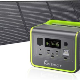 FOSSiBOT F800 mit Solarpanel 200W – Tragbare Powerstation 512Wh 800W + Solarpanel Komplettset für Camping Outdoor und Energieautarkie