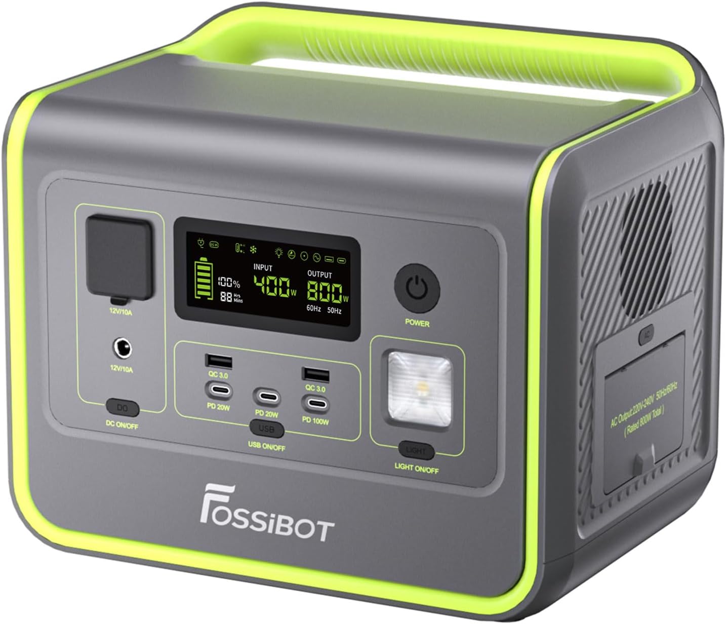 FOSSiBOT F800 – Power Station Portatile 512Wh (800W) LiFePO4