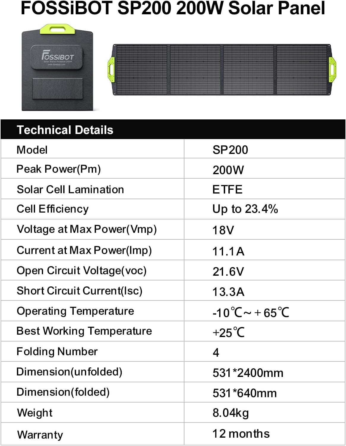 FOSSiBOT SP200 200W Pannello Solare Portatile | Pieghevole, IP67, 23,4% Efficienza - immagine 6
