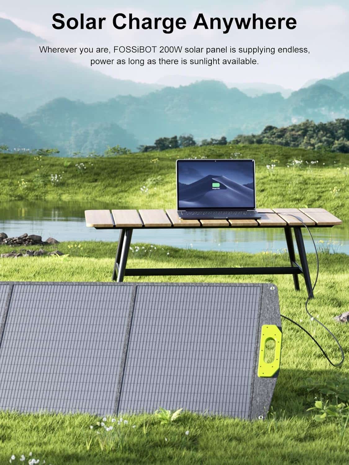 FOSSiBOT SP200 200W Pannello Solare Portatile | Pieghevole, IP67, 23,4% Efficienza - immagine 8