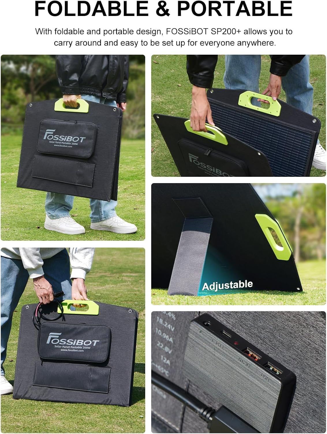 FOSSiBOT SP200 200W Pannello Solare Portatile | Pieghevole, IP67, 23,4% Efficienza - immagine 9