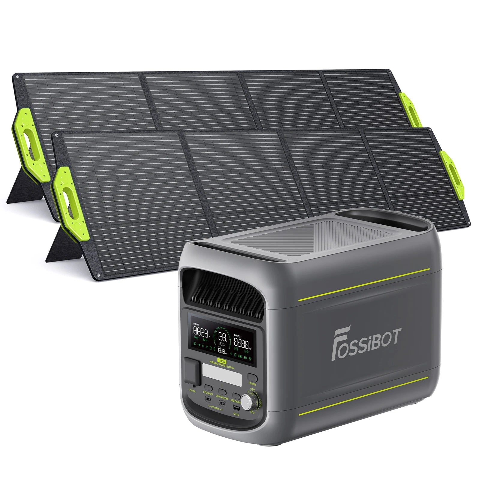 FOSSiBOT F1800 + 2 × 200 W pannelli solari